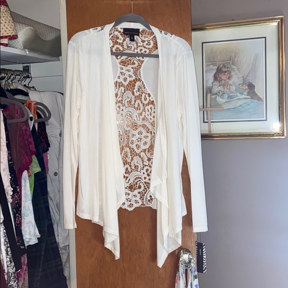 white cardigan
